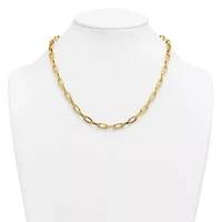 14K Yellow Gold Polished 1.8mm Geometric Link 18-inch with 0.5-inch Ext. Necklace