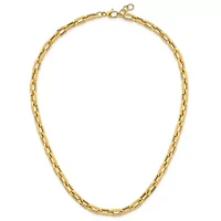 14K Yellow Gold Polished 1.8mm Geometric Link 18-inch with 0.5-inch Ext. Necklace