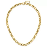 14K Yellow Gold Polished and Twisted Circle Link Cha-inch 18-inch with 1-inch Ext. Necklace