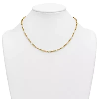 14K Yellow Gold Polished Mixed Geometric Link 18-inch Necklace