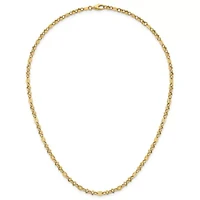 14K Yellow Gold Polished Mixed Geometric Link 18-inch Necklace
