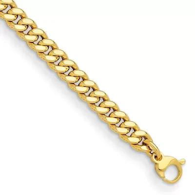 14K Yellow Gold 7mm Curb 7.5 Inch Bracelet