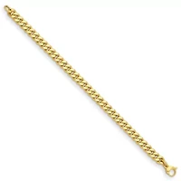 14K Yellow Gold 7mm Curb 7.5 Inch Bracelet