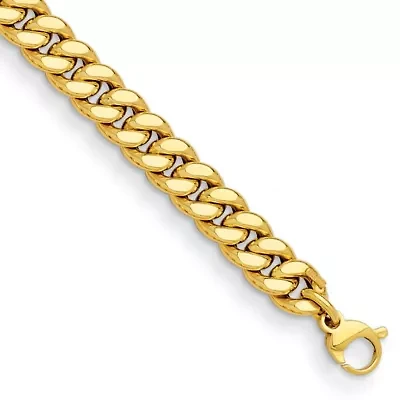 14K Yellow Gold 8.8mm Curb 8 Inch Bracelet