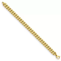 14K Yellow Gold 8.8mm Curb 8 Inch Bracelet