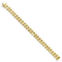 14K Yellow Gold Polished Curb 11mm 8 Inch Bracelet