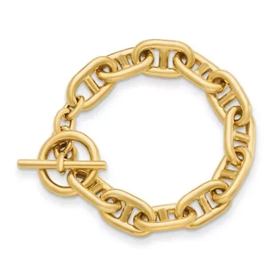 14K Yellow Gold Anchor Link 12.5mm 8.5 Inch Toggle Bracelet