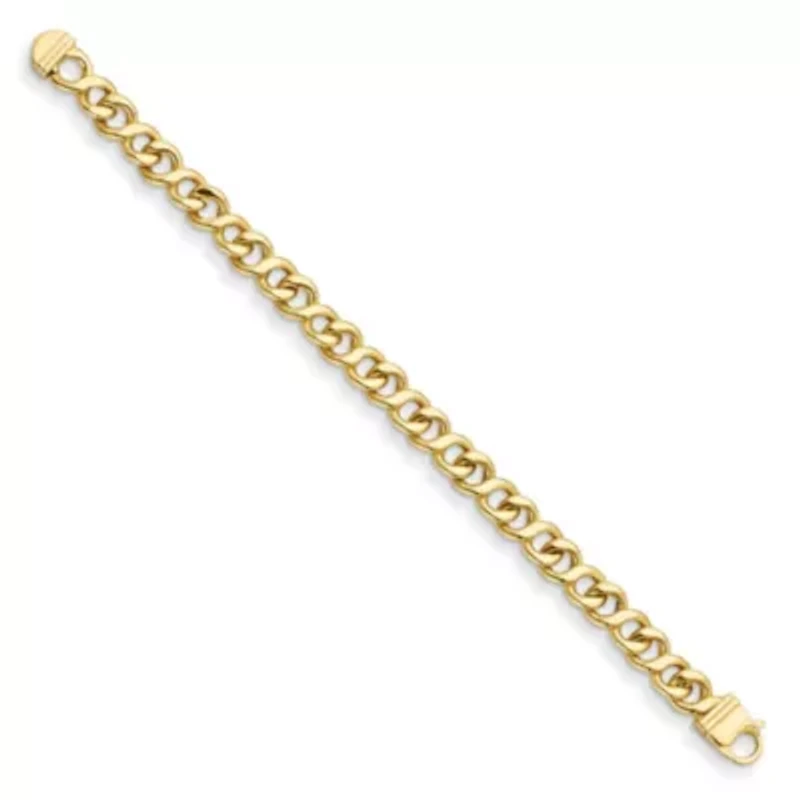 14K Yellow Gold 8.5mm Curb Link 8 Inch Bracelet