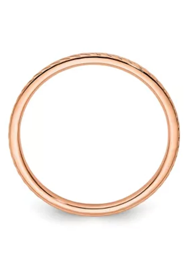 10K Gold 1.2mm Twisted Wire Pattern Stackable Band