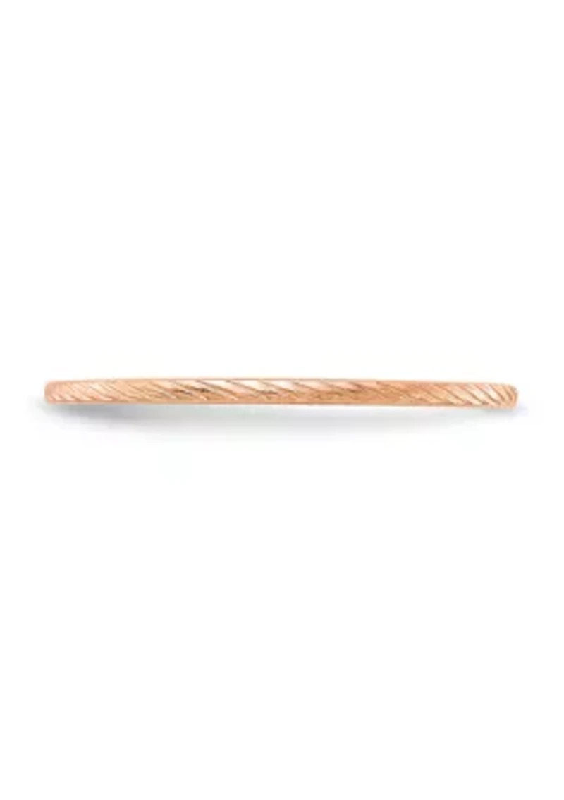 10K Gold 1.2mm Twisted Wire Pattern Stackable Band