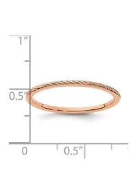 10K Gold 1.2mm Twisted Wire Pattern Stackable Band