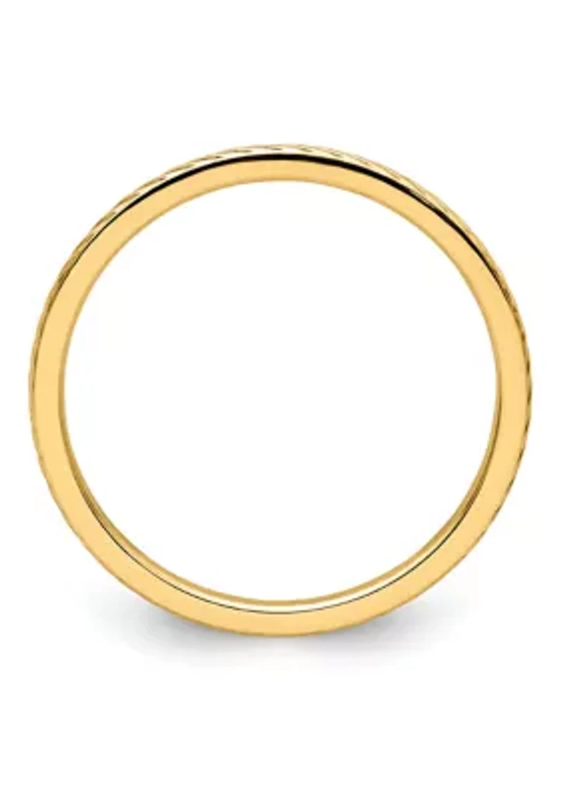 10K Gold 1.2mm Twisted Wire Pattern Stackable Band