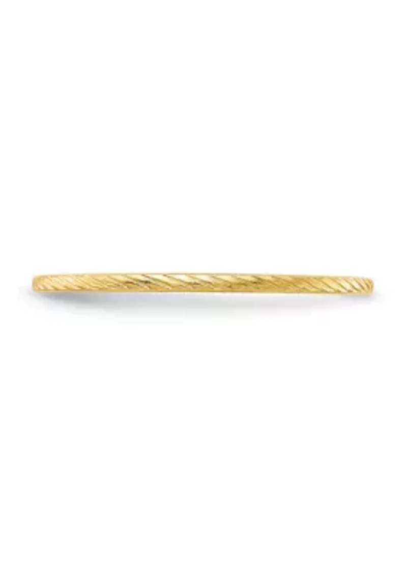 10K Gold 1.2mm Twisted Wire Pattern Stackable Band