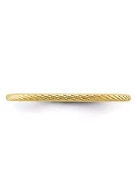 10K Gold 1.2mm Twisted Wire Pattern Stackable Band