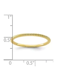 10K Gold 1.2mm Twisted Wire Pattern Stackable Band