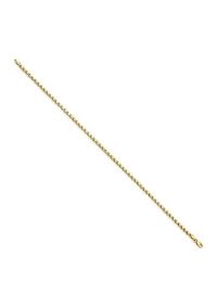 14K Yellow Gold Polished Double Sided Heart 10 Inch Anklet