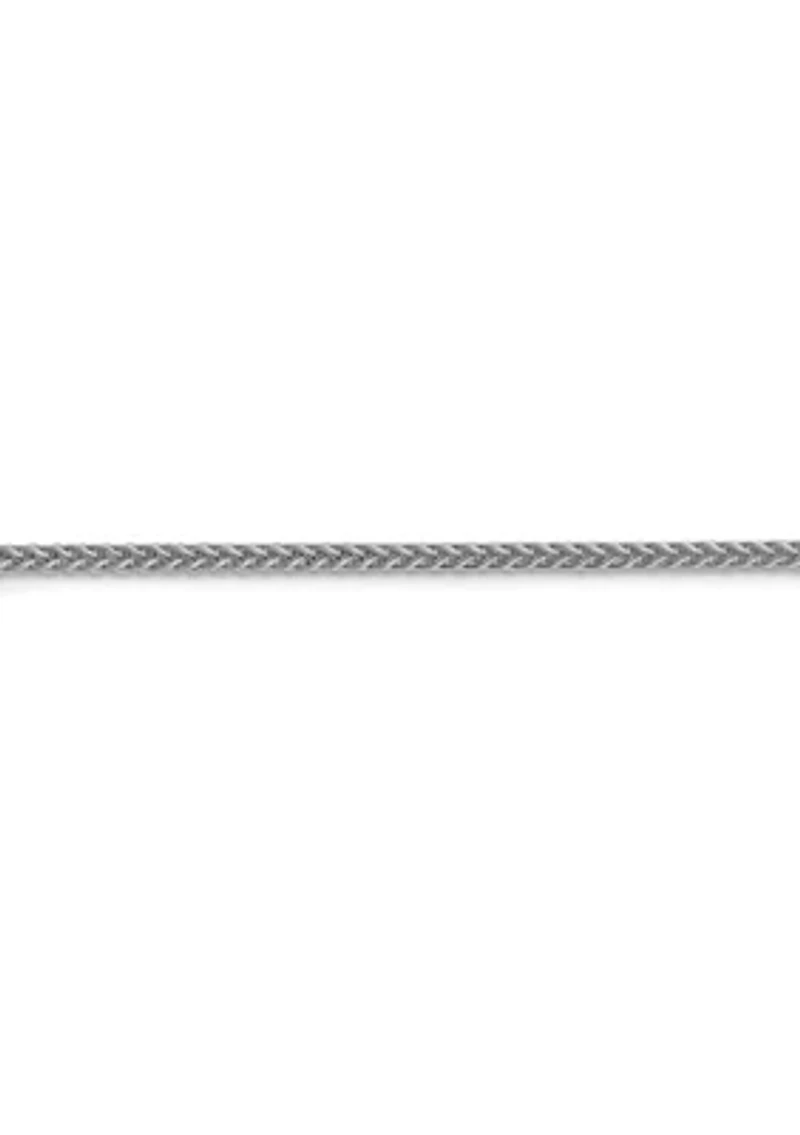 Men's 14K White Gold 2 mm Wheat Chain Bracelet