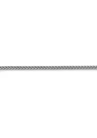 Men's 14K White Gold 2 mm Wheat Chain Bracelet