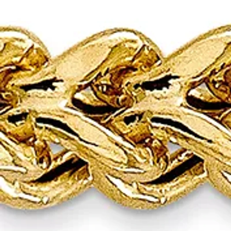 Mens 14K Yellow Gold Millimeter Hollow Franco Chain Bracelet