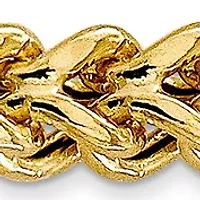 Mens 14K Yellow Gold Millimeter Hollow Franco Chain Bracelet