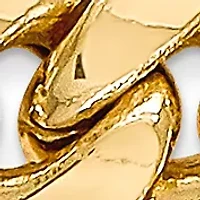 Mens 14K Yellow Gold Millimeter Semi Solid Miami Cuban Chain Bracelet
