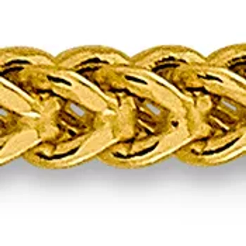 Mens 14K Yellow Gold Millimeter Hollow Franco Chain Bracelet