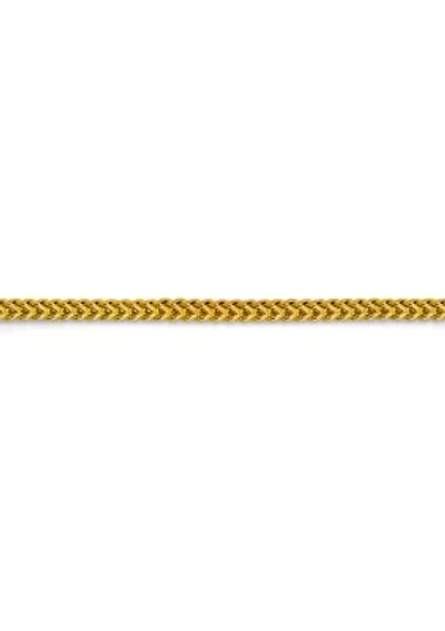 Mens 14K Yellow Gold Millimeter Hollow Franco Chain Bracelet