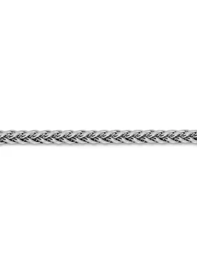 Mens 14K Gold Millimeter Semi Solid 3-Wire Wheat Chain Bracelet