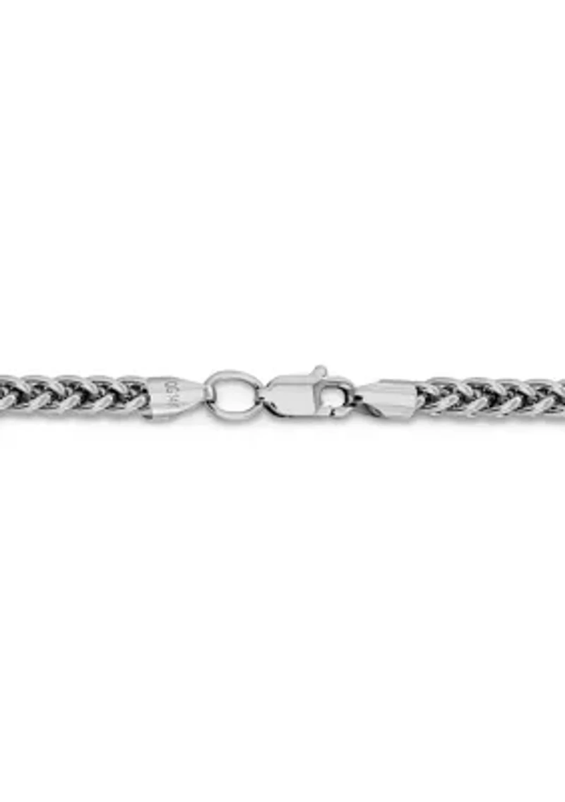 Mens 14K Gold Millimeter Semi Solid 3-Wire Wheat Chain Bracelet