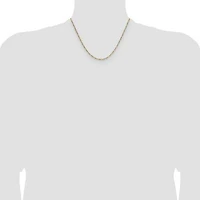 14K Yellow Gold 1.9mm Semi-solid Figaro Chain Necklace