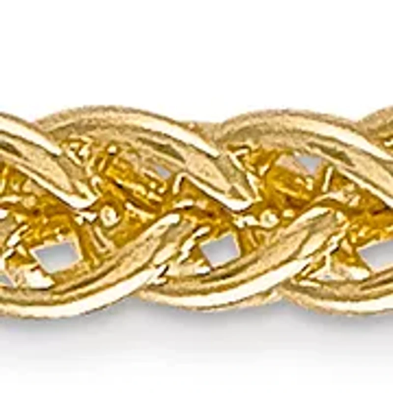 Mens 14K Yellow Gold 2.6 Millimeter Light Wheat Chain Bracelet