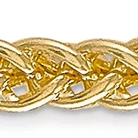 Mens 14K Yellow Gold 2.6 Millimeter Light Wheat Chain Bracelet