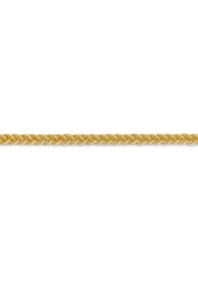 Mens 14K Yellow Gold 2.6 Millimeter Light Wheat Chain Bracelet