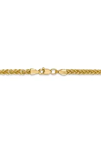 Mens 14K Yellow Gold 2.6 Millimeter Light Wheat Chain Bracelet