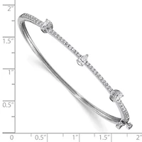 Lab Created 1.28 ct. t.w. Lab Grown Diamond VS/SI+ G+ Round and Pear Hinged Bangle in 14K White Gold