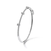 Lab Created 1.28 ct. t.w. Lab Grown Diamond VS/SI+ G+ Round and Pear Hinged Bangle in 14K White Gold
