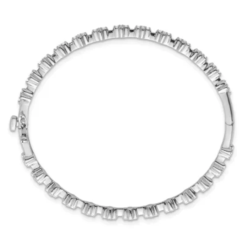 Lab Created 1.04 ct. t.w. Lab Grown Diamond VS/SI+ G+ Hinged Bangle in 14K White Gold