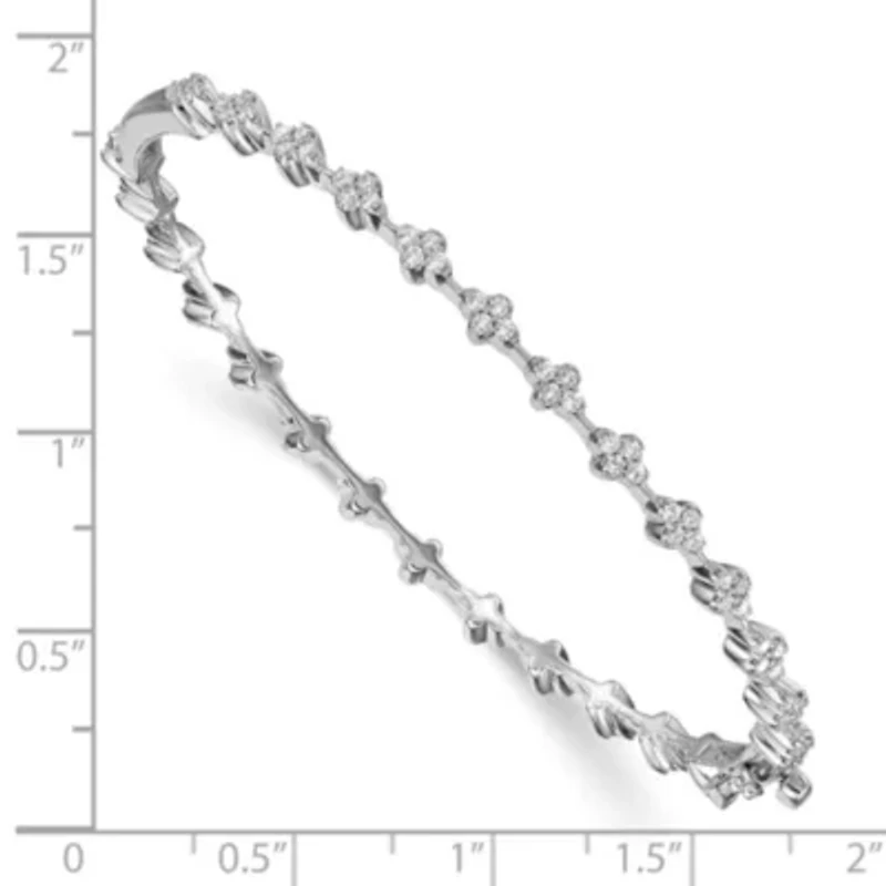 Lab Created 1.04 ct. t.w. Lab Grown Diamond VS/SI+ G+ Hinged Bangle in 14K White Gold