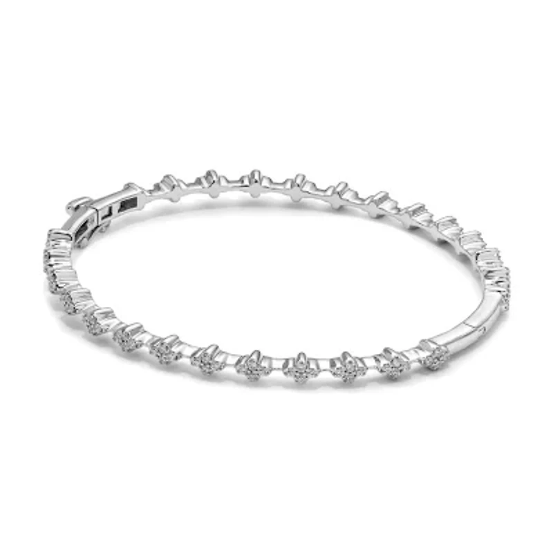 Lab Created 1.04 ct. t.w. Lab Grown Diamond VS/SI+ G+ Hinged Bangle in 14K White Gold
