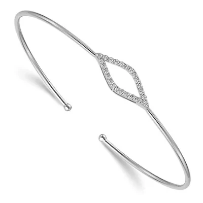 Lab Created 1/4 ct. t.w. Lab Grown Diamond VS/SI+ G+ Flexible Cuff Bangle in 14K White Gold