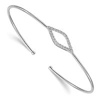 Lab Created 1/4 ct. t.w. Lab Grown Diamond VS/SI+ G+ Flexible Cuff Bangle in 14K White Gold