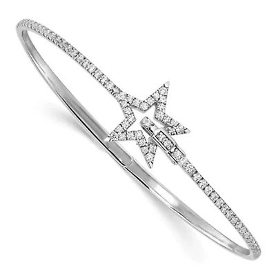 Lab Created 7/8 ct. t.w. Lab Grown Diamond VS/SI+ G+ Star Hinged Bangle Bracelet in 14K White Gold