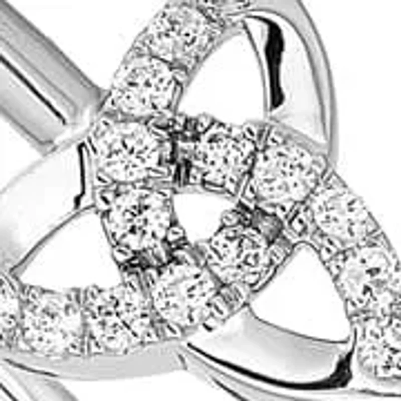 Lab Created 1/5 ct. t.w. Lab Grown Daimond VS/SI+ G+ Celtic Knot Cuff Flexible Bangle in 14K White Gold