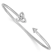 Lab Created 1/5 ct. t.w. Lab Grown Daimond VS/SI+ G+ Celtic Knot Cuff Flexible Bangle in 14K White Gold