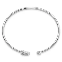 Lab Created 1/5 ct. t.w. Lab Grown Daimond VS/SI+ G+ Celtic Knot Cuff Flexible Bangle in 14K White Gold