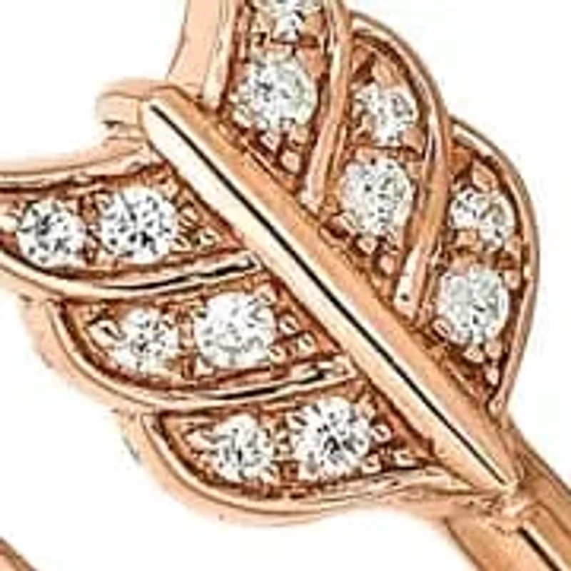 Lab Created 1/10 ct. t.w. Lab Grown Diamond VS/SI+ G+ Arrow Cuff Flexible Bangle in 14K Rose Gold