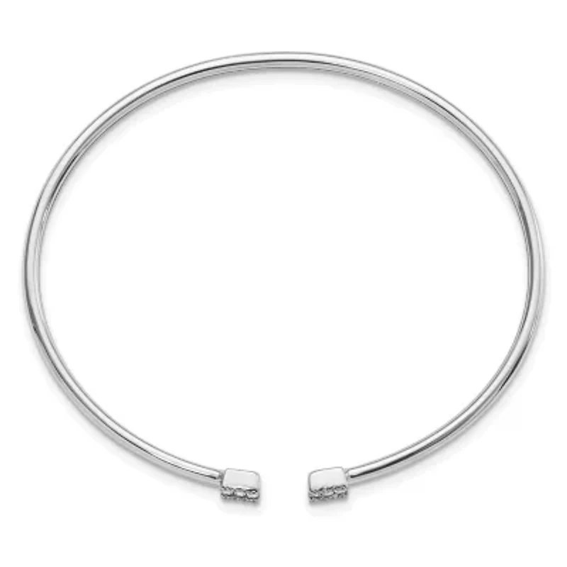 1/4 ct. t.w. Diamond Cuff Bangle in 14K White Gold
