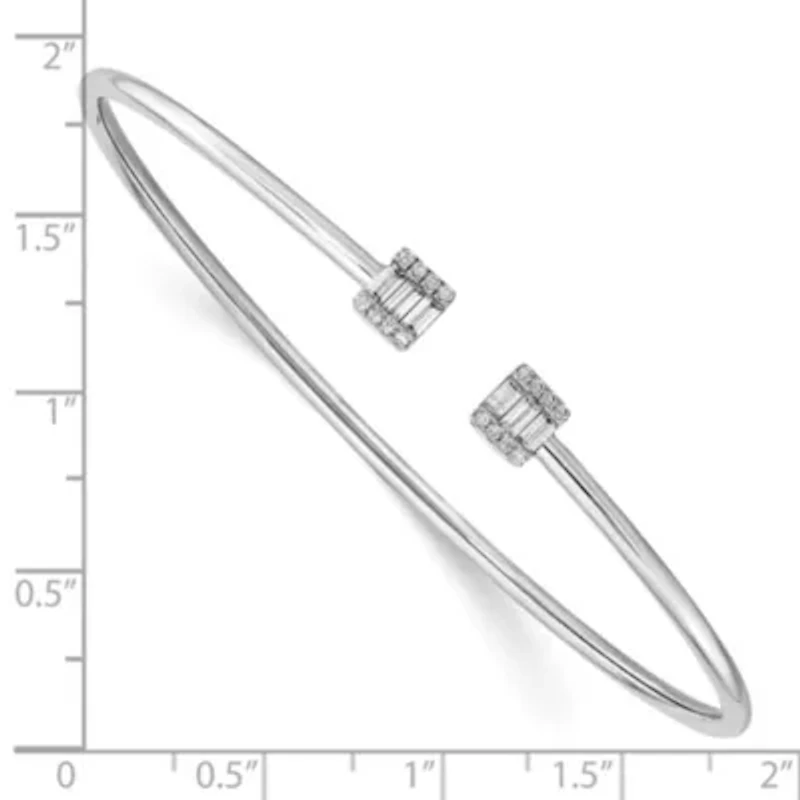 1/4 ct. t.w. Diamond Cuff Bangle in 14K White Gold