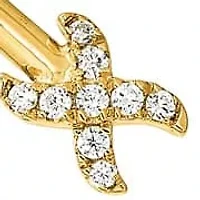 Lab Created 1/5 ct. t.w. lab Grown Diamond VS/SI+ G+ X and O Cuff Flexible Bangle in 14K Yellow Gold