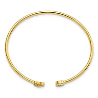 Lab Created 1/5 ct. t.w. lab Grown Diamond VS/SI+ G+ X and O Cuff Flexible Bangle in 14K Yellow Gold